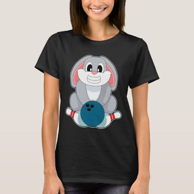 Rabbit Bowling Bowling ball Bowling pin T-Shirt (Front)