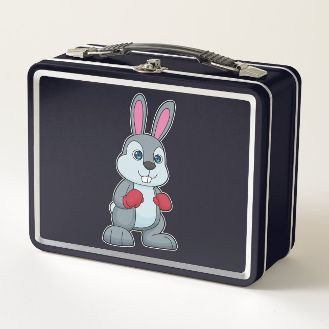 Rabbit Boxing Boxer Boxing gloves Metal Lunch Box (Front)
