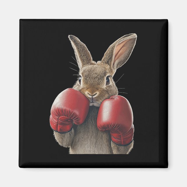 Rabbit Boxing  Magnet (Front)