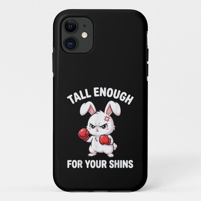 Rabbit Boxing Tall Enough for Your Shins Funny Case-Mate iPhone Case (Back)