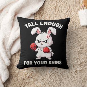 Rabbit Boxing Tall Enough for Your Shins Funny Cushion