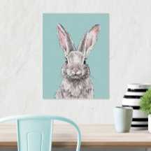 Rabbit Bunny Animal art Watercolor Cute Spring