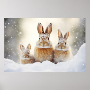 Rabbit Bunny Animal Family Wandering Poster