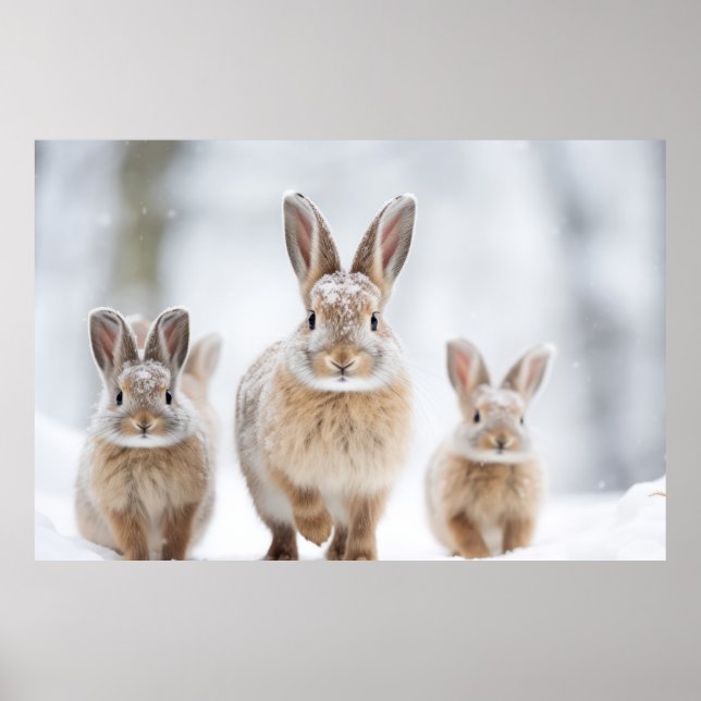 Rabbit Bunny Animal Family Wandering  Poster (Front)