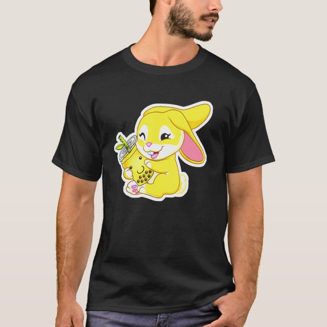 Rabbit Bunny Bae Bubble Boba Tea Chinese Easter De T-Shirt (Front)