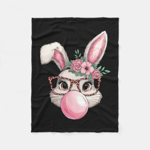 Rabbit Bunny Blowing Bubble Easter Day Cute Women  Fleece Blanket