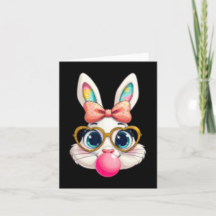 Rabbit Bunny Blowing Bubble Gum Easter Day Cute 1 Card
