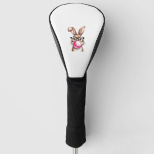 Rabbit Bunny Blowing Bubble Gum Easter Day Pink Wo Golf Head Cover