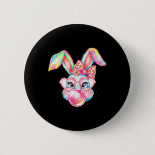Rabbit Bunny Blowing Bubble Happy Easter Cute Bunn 6 Cm Round Badge