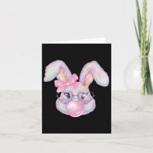 Rabbit Bunny Blowing Bubble Happy Easter Cute Bunn Card