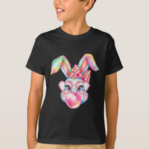 Rabbit Bunny Blowing Bubble Happy Easter Cute Bunn T-Shirt