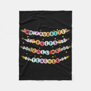 Rabbit Bunny Easter Day Bracelet Eggs Teacher Teac Fleece Blanket