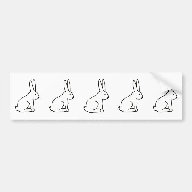 Rabbit bunny fun simple graphic symbol logo art bumper sticker (Front)