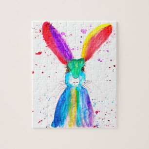 Rabbit Bunny Hare Easter Animal Wildlife Cute Jig Jigsaw Puzzle