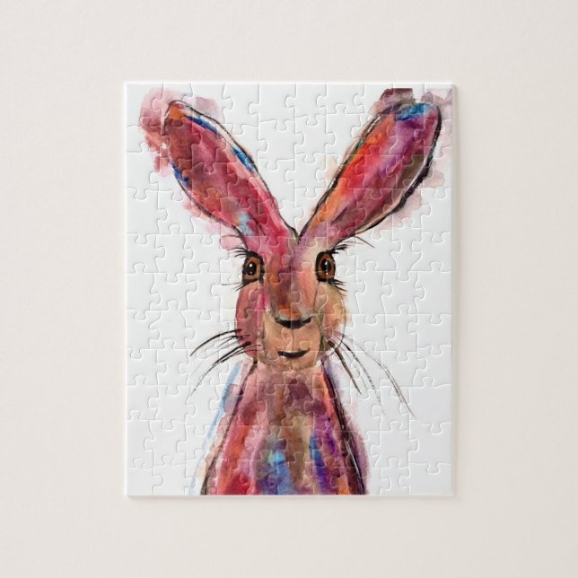 Rabbit Bunny Hare Easter Animal Wildlife Cute Jigs Jigsaw Puzzle (Vertical)