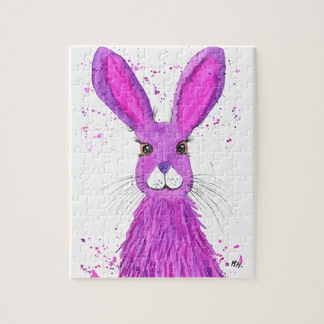 Rabbit Bunny Hare Easter Animal Wildlife Cute Jigs Jigsaw Puzzle (Vertical)