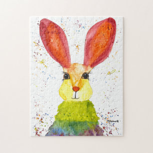 Rabbit Bunny Hare Easter Animal Wildlife Cute Jigs Jigsaw Puzzle