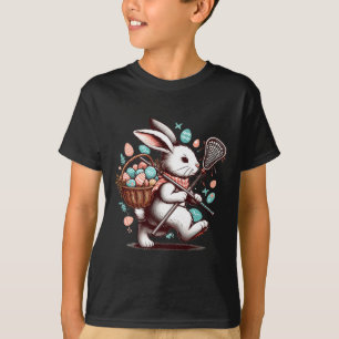 Rabbit bunny lacrosse player happy easter egg hunt T-Shirt