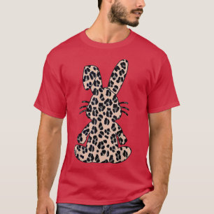 Rabbit Bunny Leopard Pattern Funny Easter Bunny Co T-Shirt