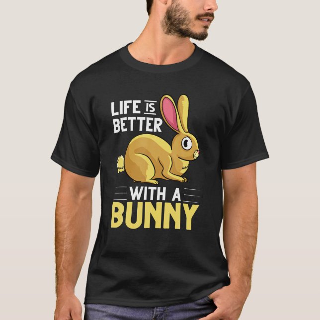 Rabbit Bunny Lionhead Angora Rex Harlequin Cage T-Shirt (Front)