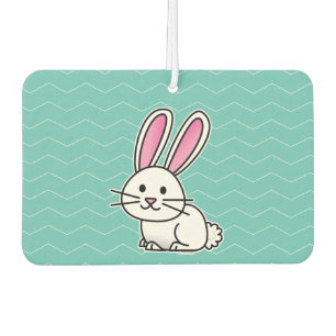 Rabbit bunny lucky white fluffy tail long ears car air freshener