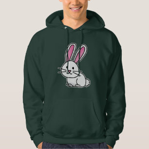 Rabbit bunny lucky white fluffy tail long ears hoodie