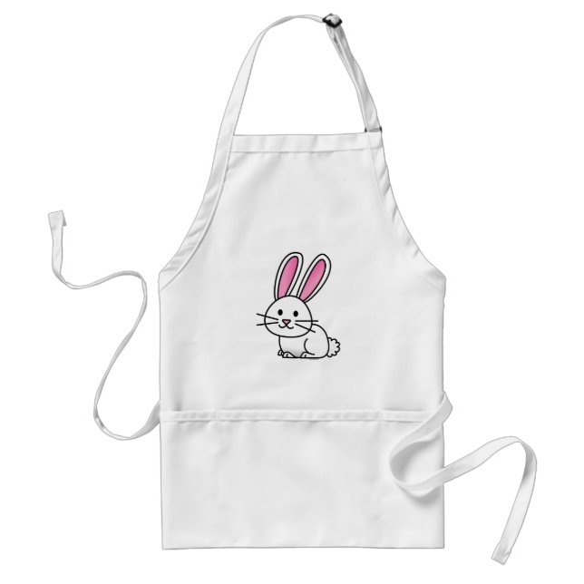 Rabbit bunny lucky white fluffy tail long ears standard apron (Front)