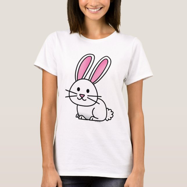 Rabbit bunny lucky white fluffy tail long ears T-Shirt (Front)