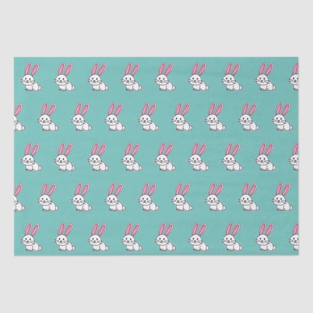 Rabbit bunny lucky white fluffy tail long ears tissue paper (Front)
