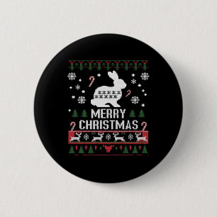 Rabbit Bunny Ugly For Christmas 6 Cm Round Badge