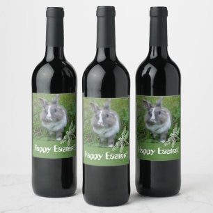 Rabbit bunny wine label