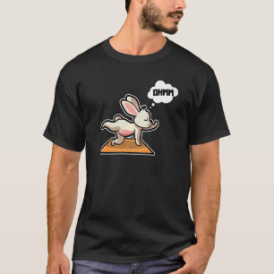 Rabbit Bunny Yoga Poses Sport Gymnastics Ohm Heart T-Shirt