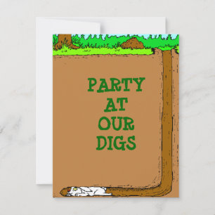 RABBIT BURROWING BUNNY SCAVENGER PARTY INVITATIONS