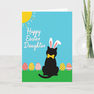 Rabbit Cat Easter Pattern Card