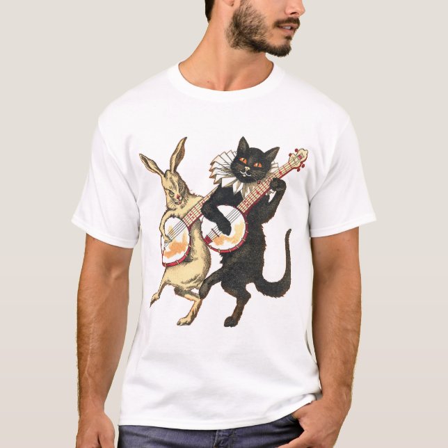 Rabbit & Cat Men's light short sleeve T-Shirt (Front)