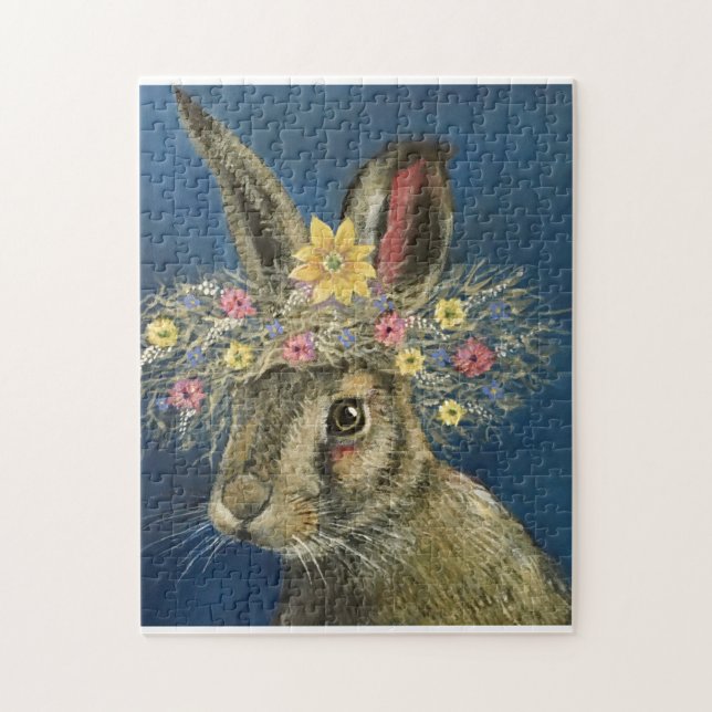 Rabbit Celebrates Spring Jigsaw Puzzle (Vertical)