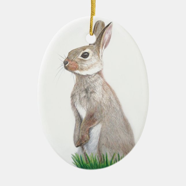 Rabbit Ceramic Tree Decoration (Front)