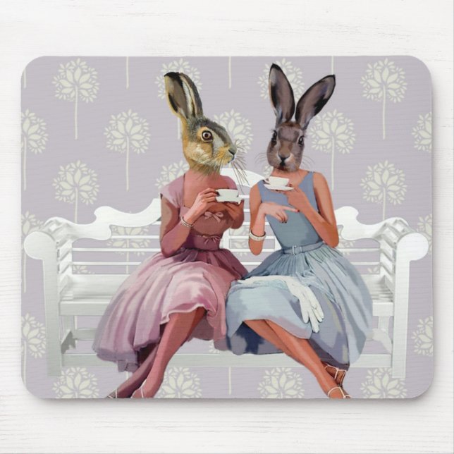 Rabbit Chat Mouse Mat (Front)