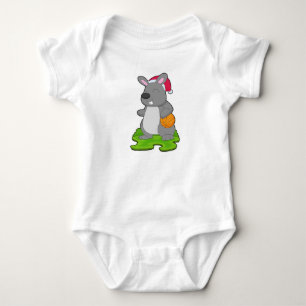 Rabbit Christmas Basketball Baby Bodysuit