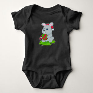 Rabbit Christmas Christmas ball Baby Bodysuit