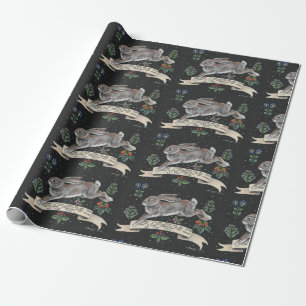 Rabbit Christmas Holiday Greeting Hare Gift Wrap