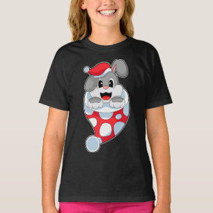 Rabbit Christmas Santa hat T-Shirt
