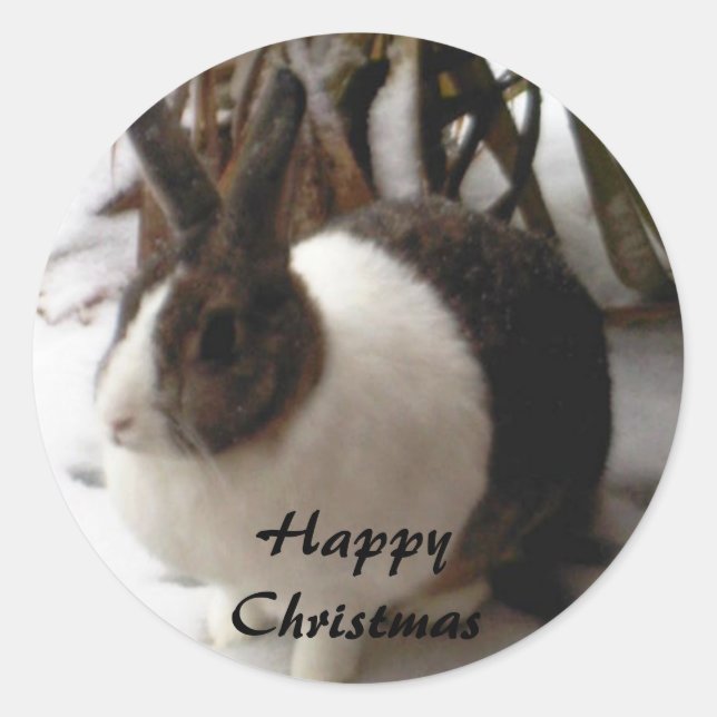 rabbit christmas stickers (Front)