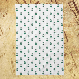 Rabbit Clarinet Marching Band Green Gold Tea Towel