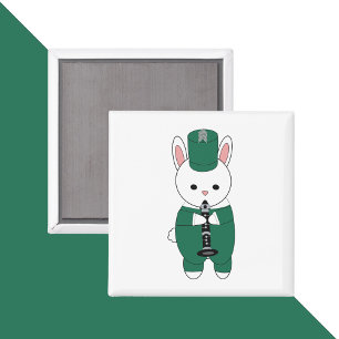 Rabbit Clarinet Marching Band Green White Magnet