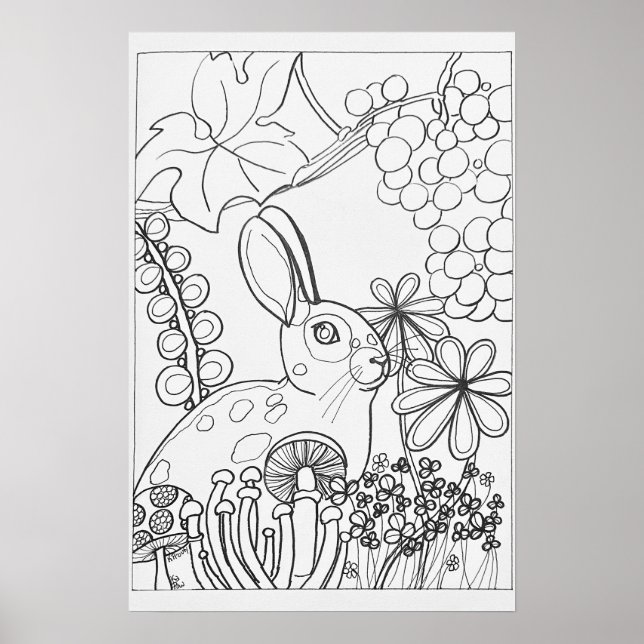Rabbit Colouring Poster 16" x24" (Front)