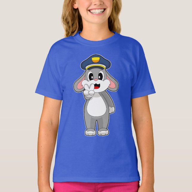 Rabbit Cop Police hat Police T-Shirt (Front)