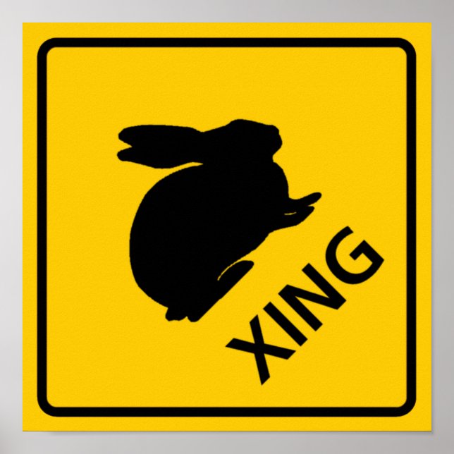 Rabbit Crossing Highway Sign (Front)