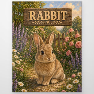 Rabbit Cute Baby Storybook Nursery Animal Postcard