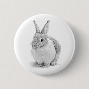 Rabbit Day 6 Cm Round Badge
